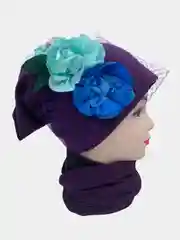 Молодежная шапка с вуалю ,с хомутом