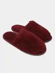 Багровый тапочки домашние женские меховые, вишня