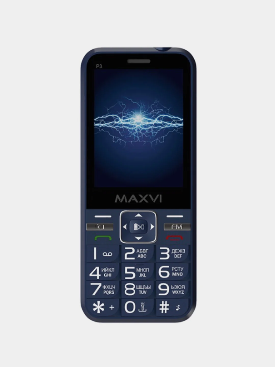 Синий мобильный телефон Maxvi P3, С КАМЕРОЙ, ФУНКЦИЯ POWER BANK, АККУМУЛЯТОР 2700мАч