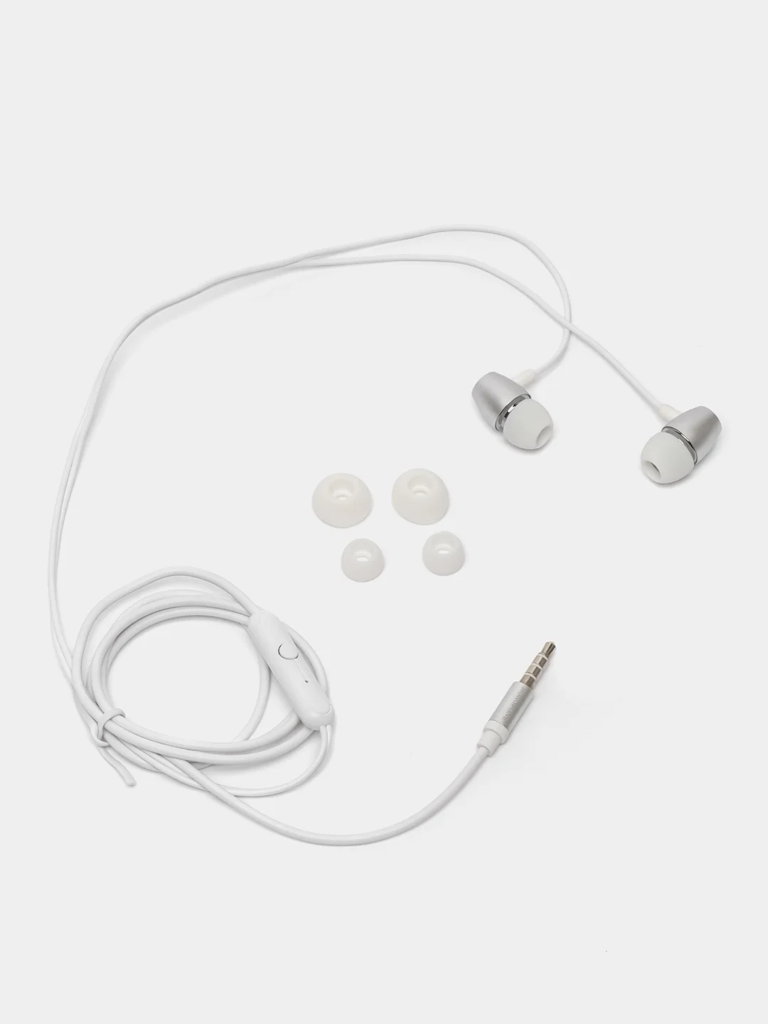 Серебряный наушники Borofone BM57, вакуумные, проводные, 1.2 м