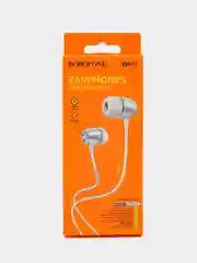 Серебряный наушники Borofone BM57, вакуумные, проводные, 1.2 м