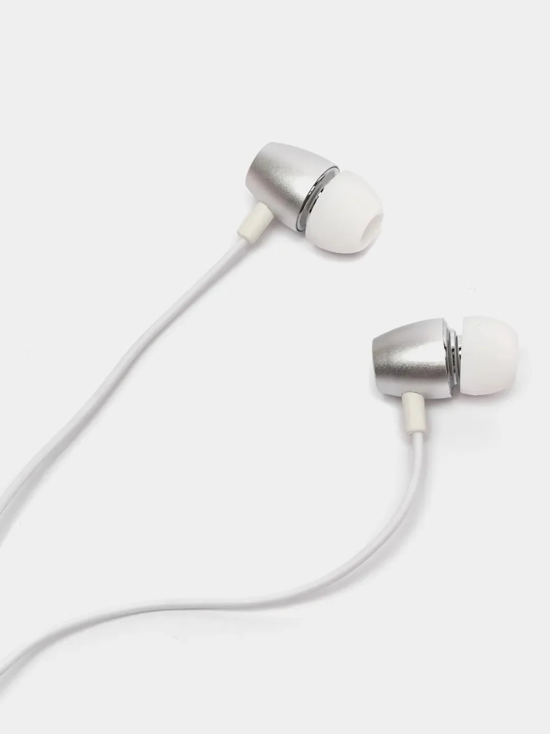 Серебряный наушники Borofone BM57, вакуумные, проводные, 1.2 м
