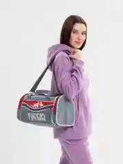 Серый малая спортивная сумка с надписью "Россия"