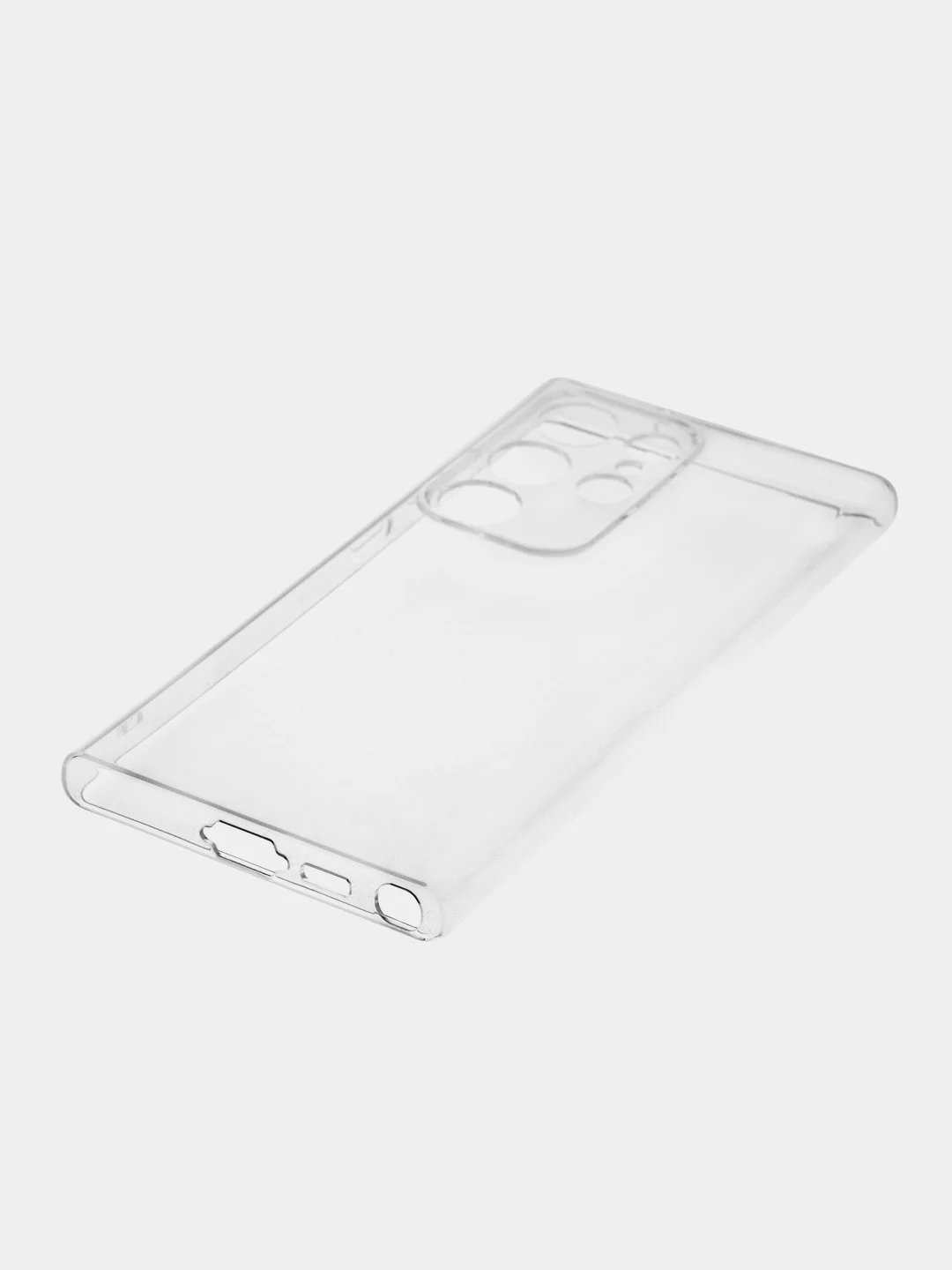 Прозрачный чехол для Samsung Galaxy S23 Ultra силиконовый ROSCO прозрачный с бортиком- защитой камер