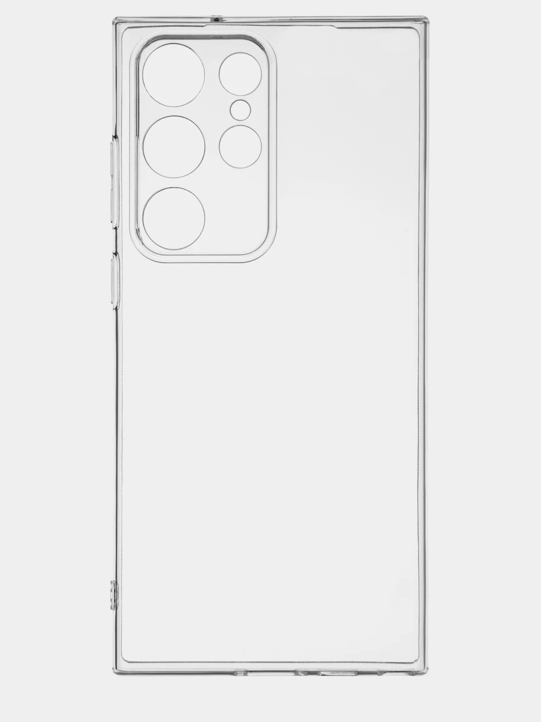 Прозрачный чехол для Samsung Galaxy S23 Ultra силиконовый ROSCO прозрачный с бортиком- защитой камер