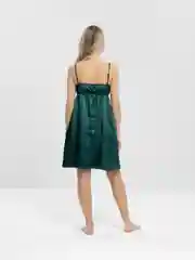 Зеленый сорочка женская атласная с кружевом