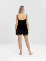Черный пижама велюровая с шортами