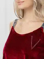 Бордовый пижама велюровая с шортами