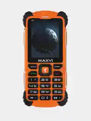 Оранжевый мобильный телефон Maxvi R1, ЗАЩИТА ОТ ВЛАГИ И ПЫЛИ, АККУМУЛЯТОР 1800мАч