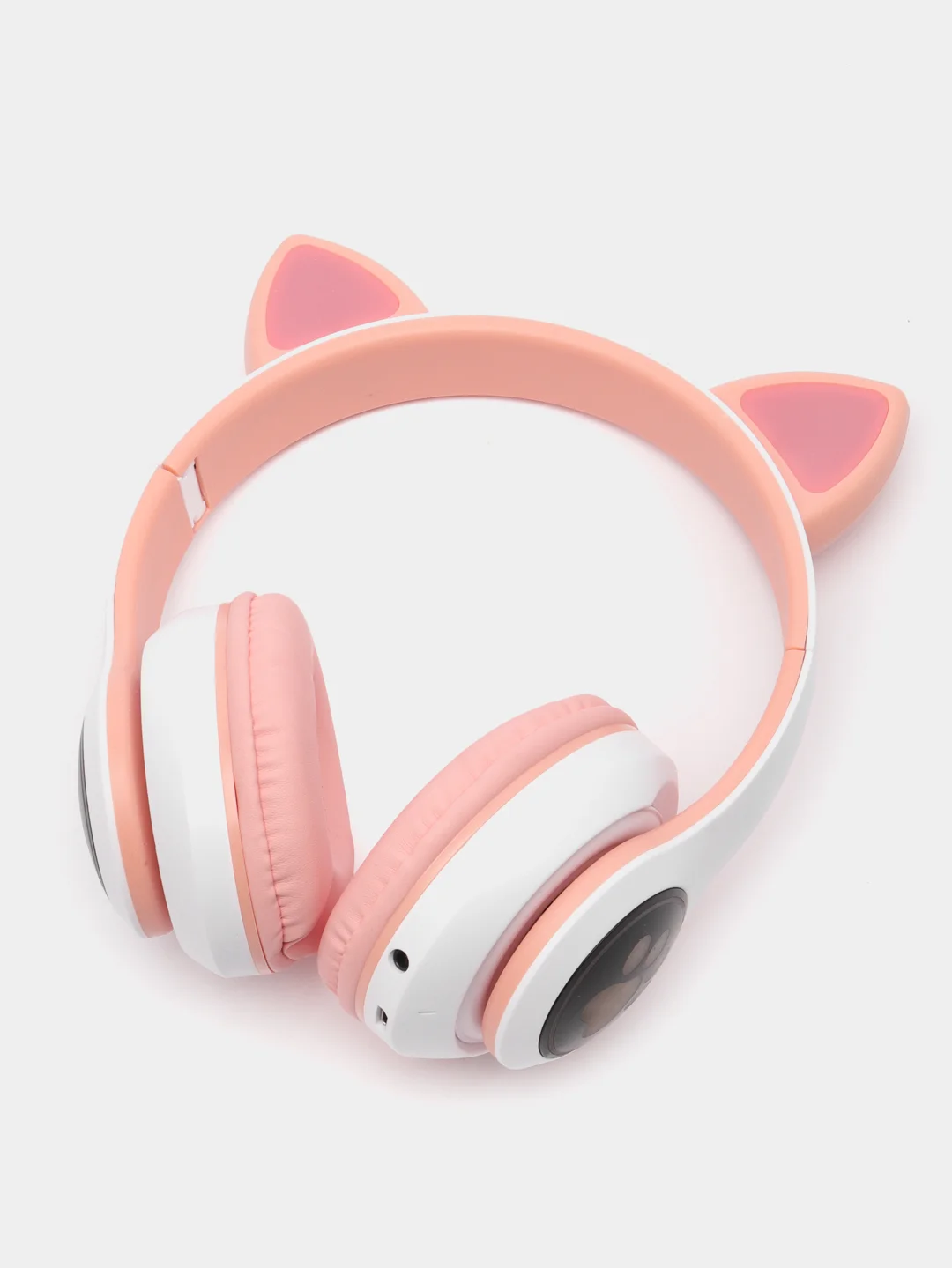 Пудровый беспроводные наушники Bluetooth, со светящимися ушками, детские