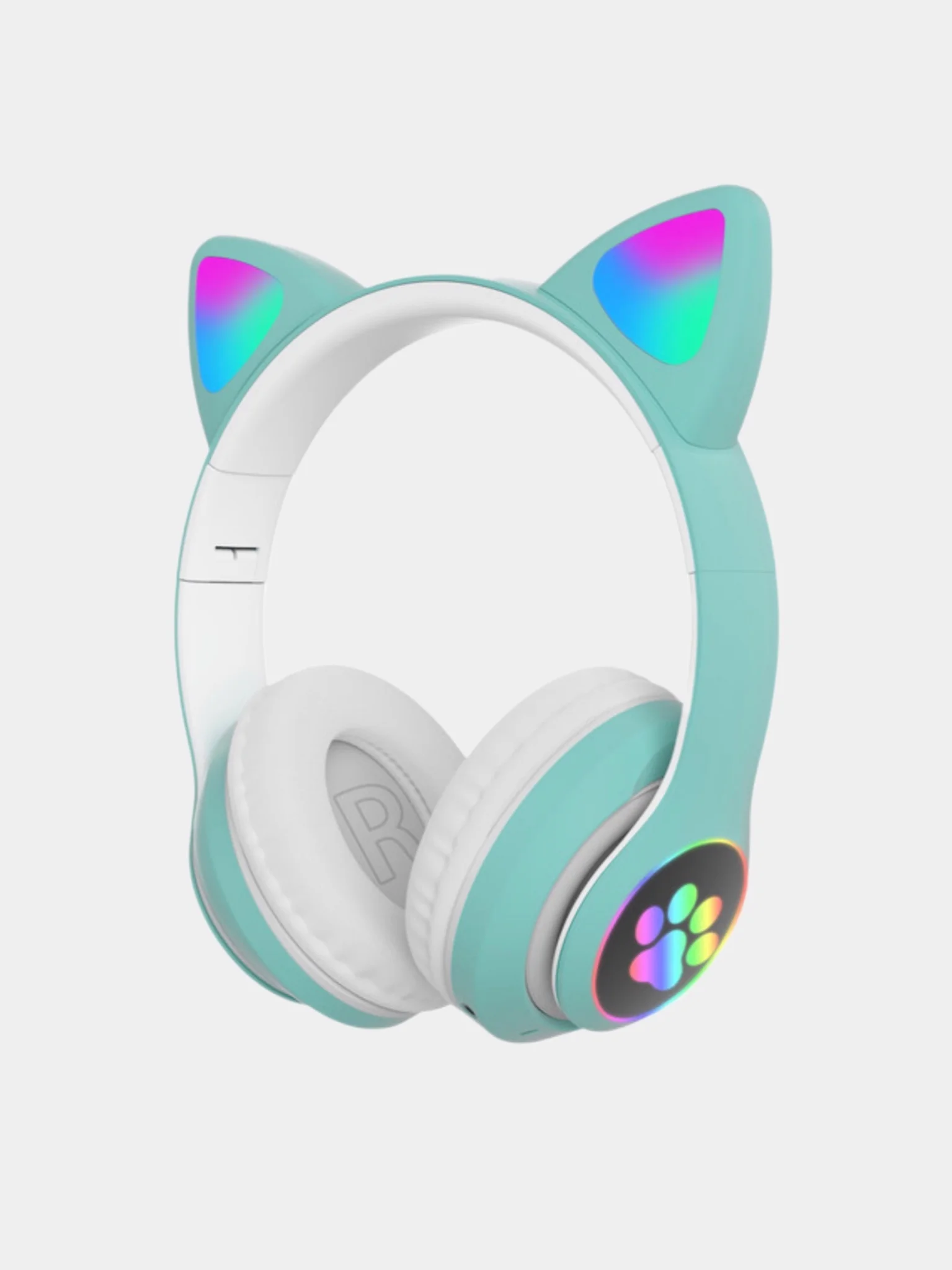 Мятный беспроводные наушники Bluetooth, со светящимися ушками, детские