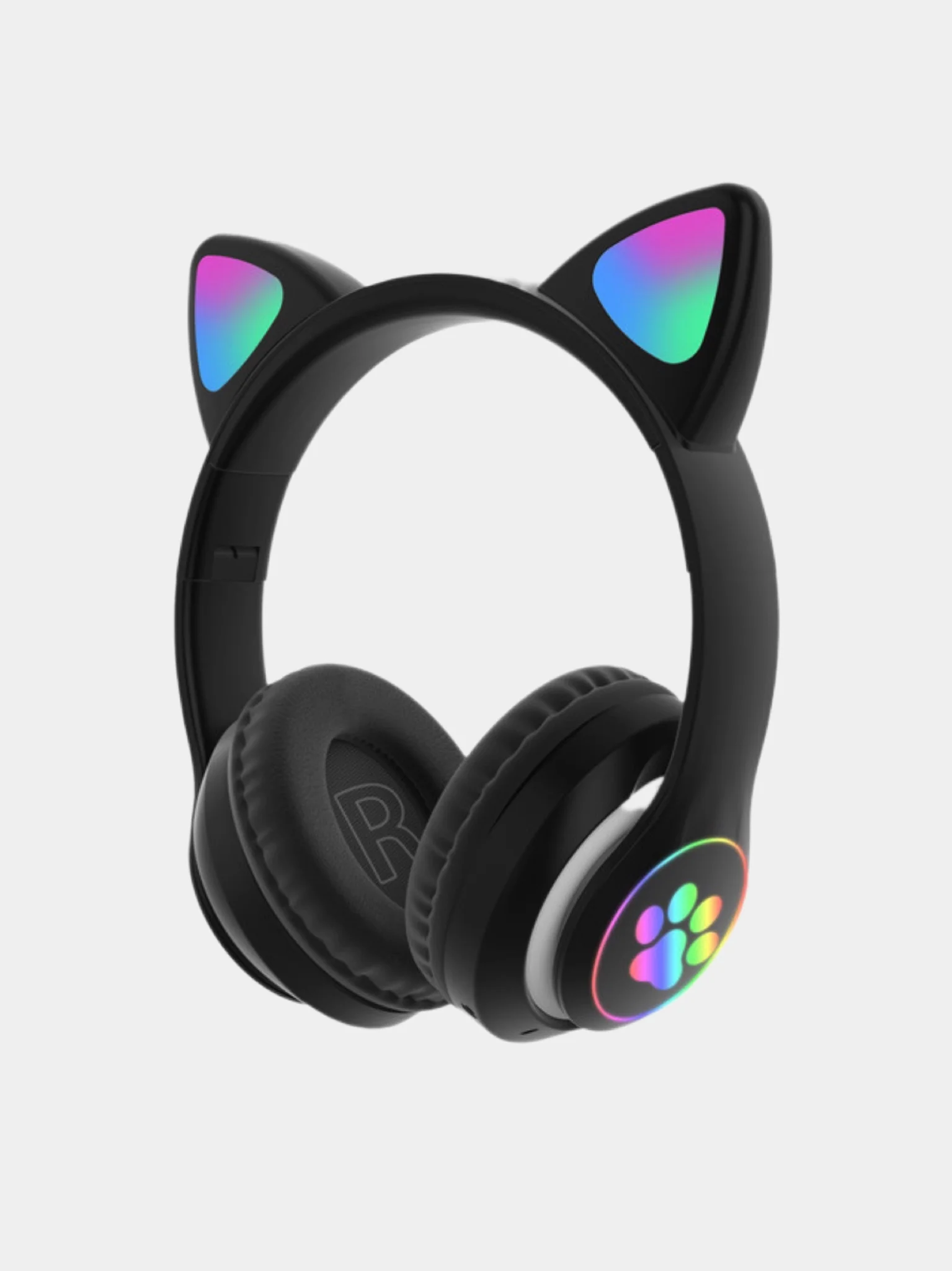 Угольный беспроводные наушники Bluetooth, со светящимися ушками, детские