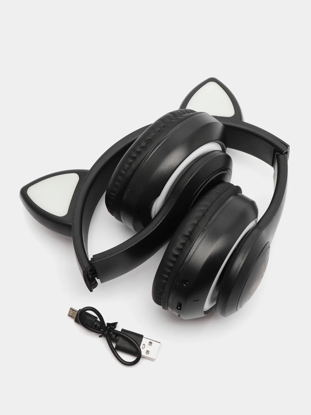 Угольный беспроводные наушники Bluetooth, со светящимися ушками, детские