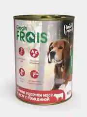 Консервы для собак Frais Holistic Dog, сочные кусочки мяса в желе с говядиной, 420г