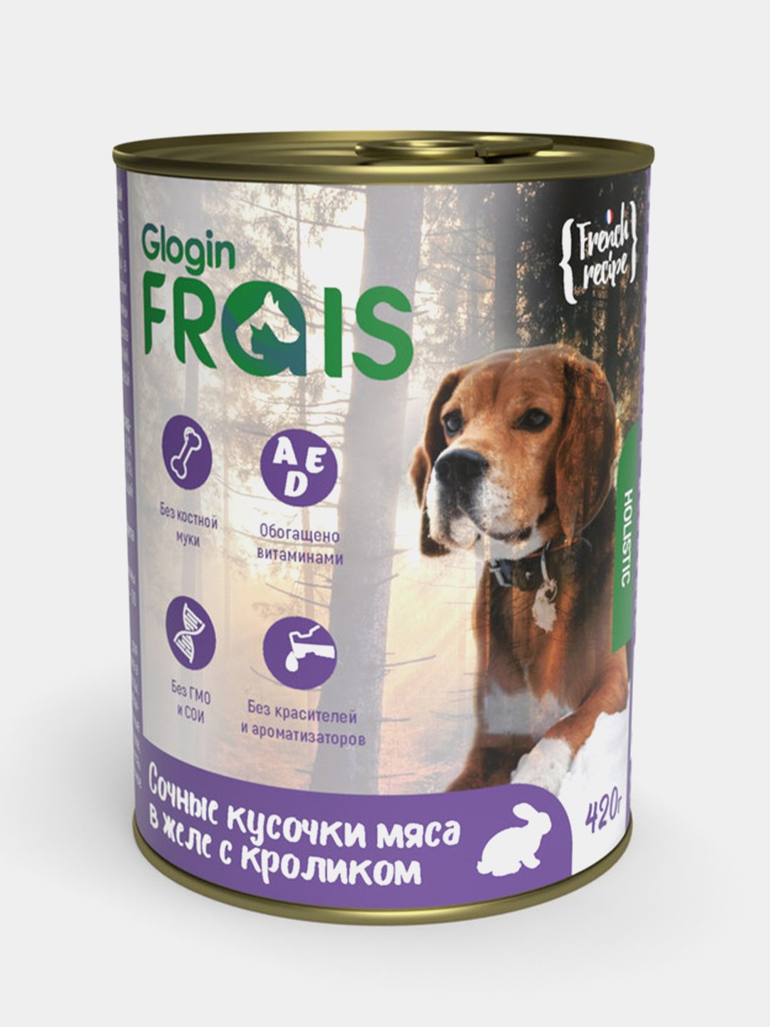 Консервы для собак Frais Holistic Dog, сочные кусочки мяса в желе с  кроликом, 420 г купить по цене 112 ₽ в интернет-магазине KazanExpress