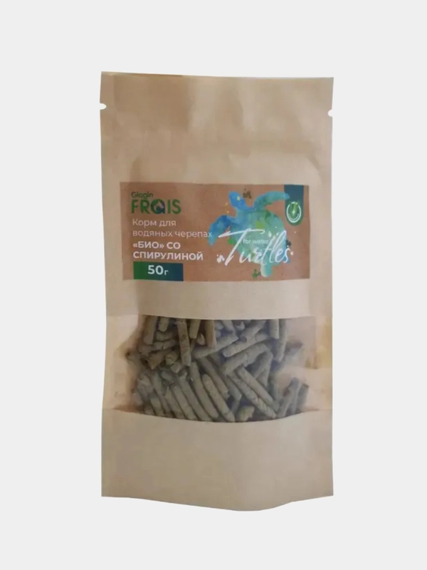 Корм для водяных черепах GLOGIN FRAIS «Био» со спирулиной, 50гр
