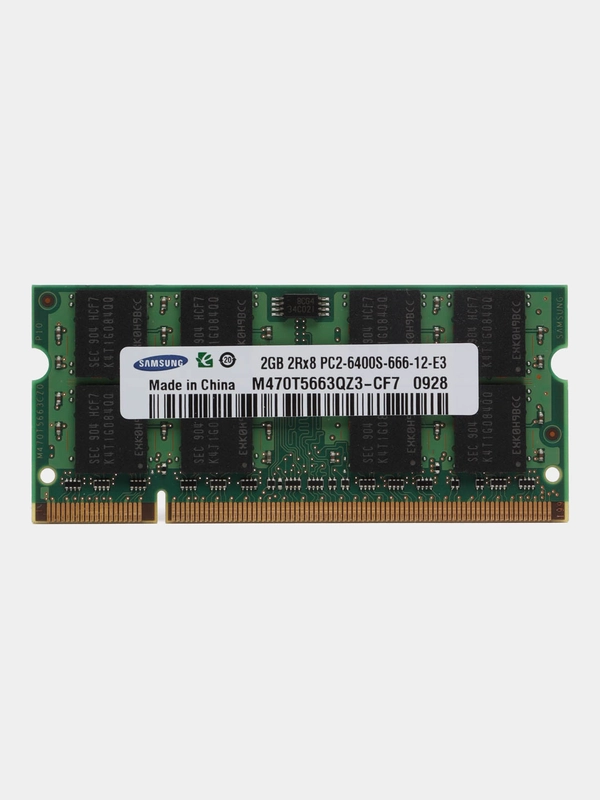Оперативная память для ноутбука SAMSUNG DDR2, 2 ГБ, 800 MHz, SO-DIMM PC2-6400U, 1x2 гб