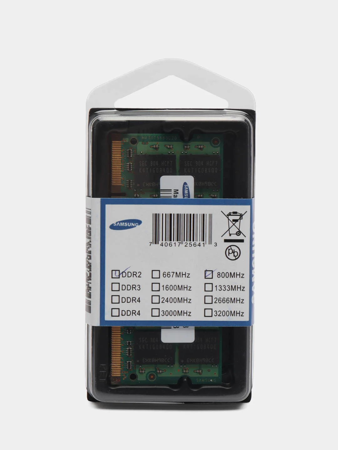 Оперативная память для ноутбука SAMSUNG DDR2, 2 ГБ, 800 MHz, SO-DIMM PC2-6400U, 1x2 гб