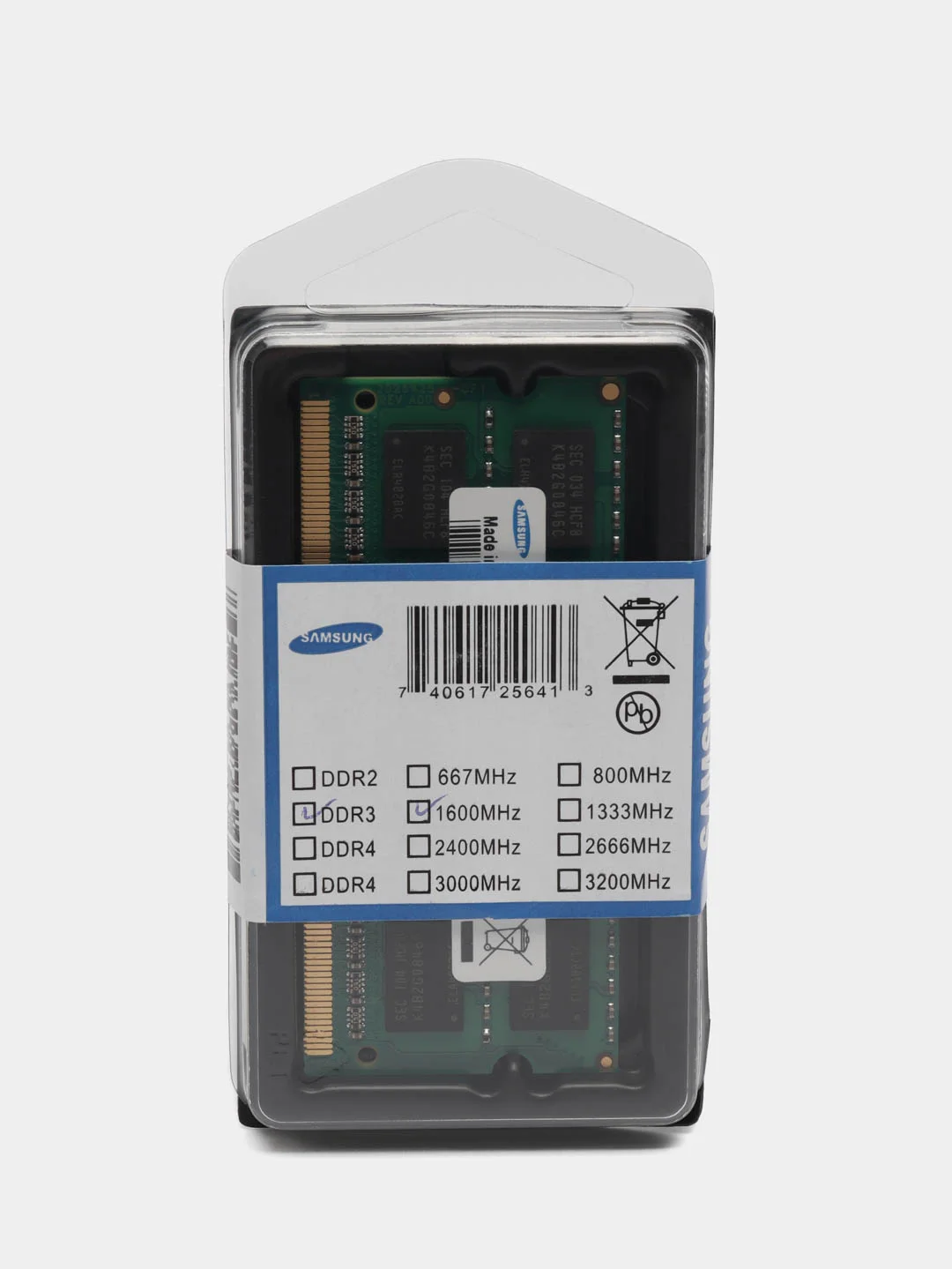 Оперативная память для ноутбука Samsung DDR3, 4 ГБ, 1600 MHz, SO-DIMM, PC3-12800U 1x4 ГБ
