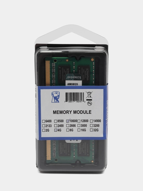 Оперативная память Kingston DDR3L 4 гб, 1333 MHz SO-DIMM PC3L-10600U 1x4 гб, для ноутбука