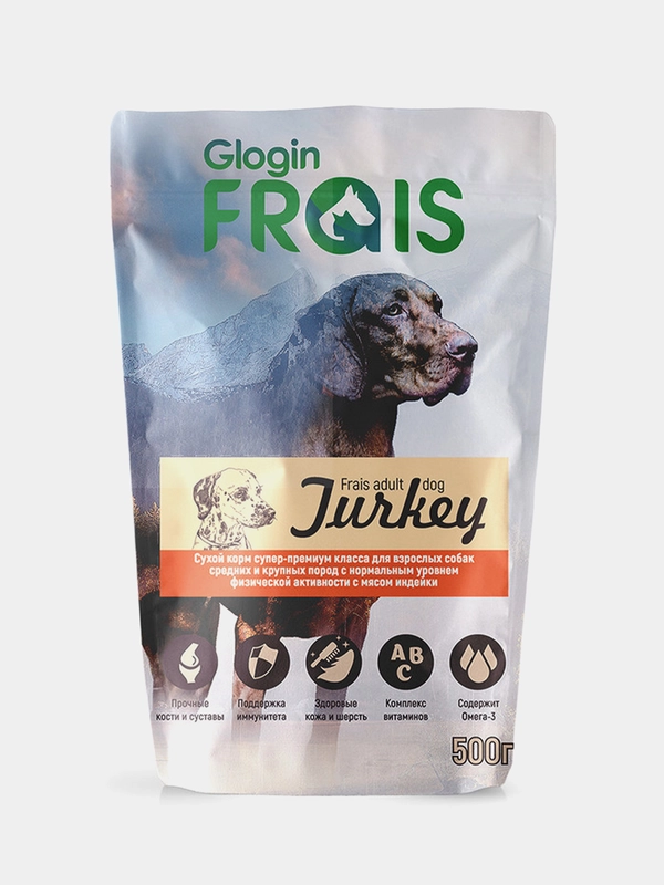 Сухой корм Frais Adult Dog Turkey для собак средних и крупных пород, с мясом индейки, 500г