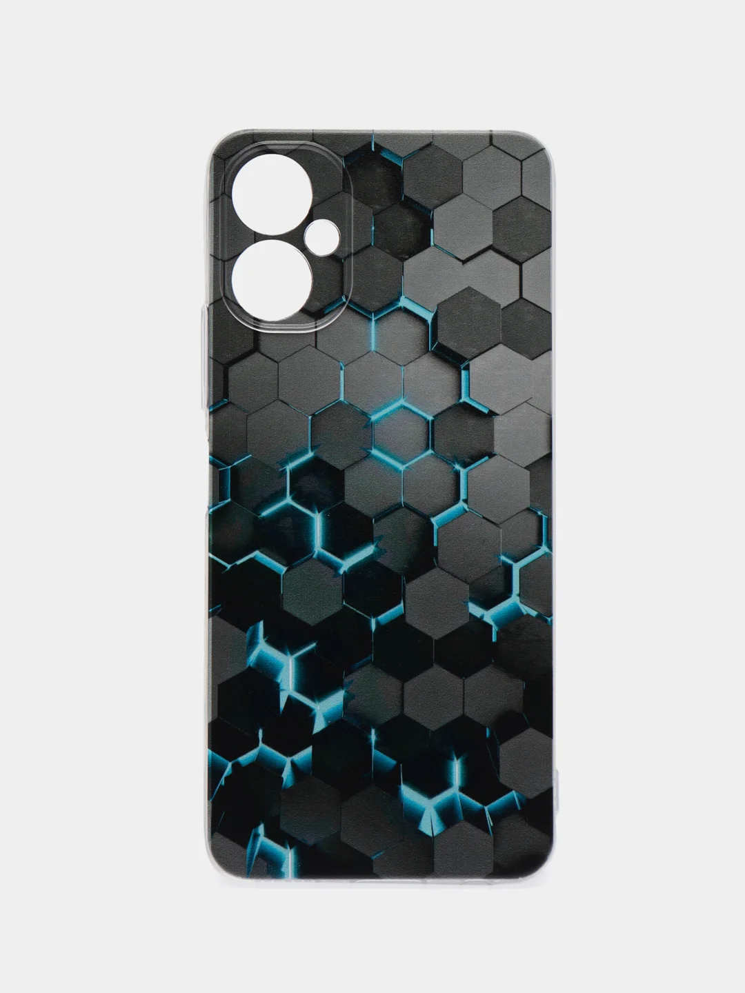Бирюзовый чехол на Tecno Spark 9 Pro / Текно Спарк 9 Про прозрачный, с рисунком, защита камеры