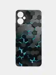 Бирюзовый чехол на Tecno Spark 9 Pro / Текно Спарк 9 Про прозрачный, с рисунком, защита камеры
