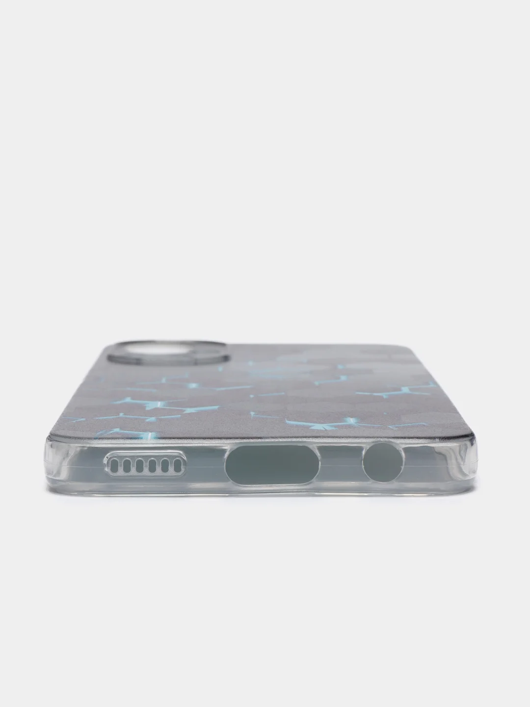 Бирюзовый чехол на Tecno Spark 9 Pro / Текно Спарк 9 Про прозрачный, с рисунком, защита камеры