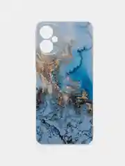 Голубой чехол на Tecno Spark 9 Pro / Текно Спарк 9 Про прозрачный, с рисунком, защита камеры