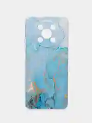 Светло-синий силиконовый чехол на Huawei Nova Y90 / Хуавей Нова Y90 с рисунком, защита камеры