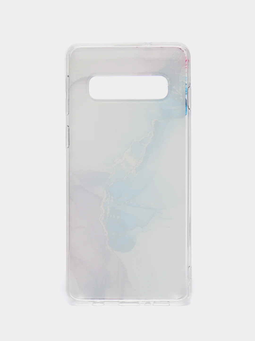 Ледяной силиконовый чехол на Samsung Galaxy S10 / Самсунг S10 прозрачный с рисунком, защита камеры