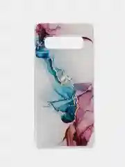 Ледяной силиконовый чехол на Samsung Galaxy S10 / Самсунг S10 прозрачный с рисунком, защита камеры