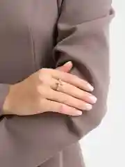 Золотой кольцо Цветок из кристаллов