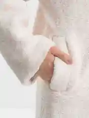 Кремовый шуба женская тедди, из искусственного меха