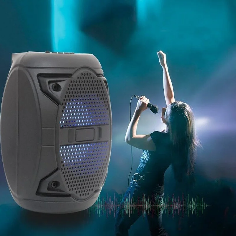 Красный беспроводная портативная Bluetooth колонка ZQS-1420 с подсветкой