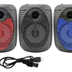 Красный беспроводная портативная Bluetooth колонка ZQS-1420 с подсветкой