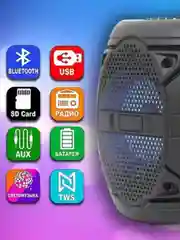 Красный беспроводная портативная Bluetooth колонка ZQS-1420 с подсветкой