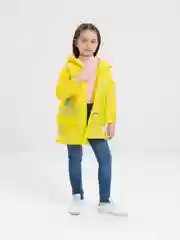 Желтый детский дождевик утолщенный, с капюшоном и козырьком, многоразовый, 5 цветов
