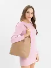 Бежевый сумка с косметичкой