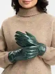 Тёмно-зелёный перчатки женские сенсорные