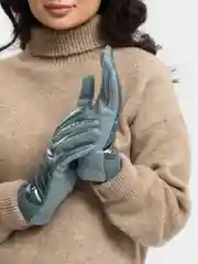 Бирюзовый перчатки женские сенсорные