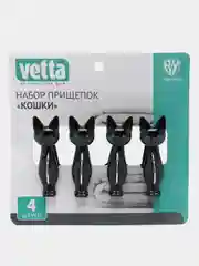 Черный набор прищепок, 4 шт, "Кошки"
