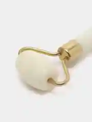 Белый роликовый массажёр для лица, нефритовый