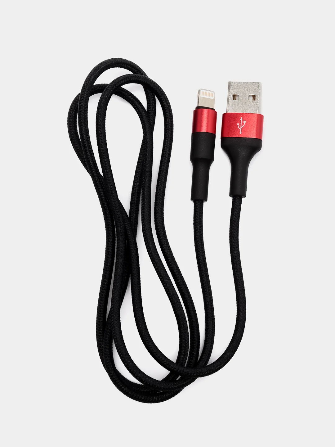 Красный зарядный кабель на iPhone 1м Hoco X26, зарядка для айфона 2.4A, LIGHTNING
