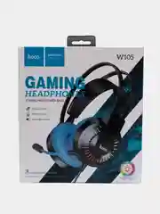 Синий игровая гарнитура с микрофоном, LED подсветкой, HOCO W105