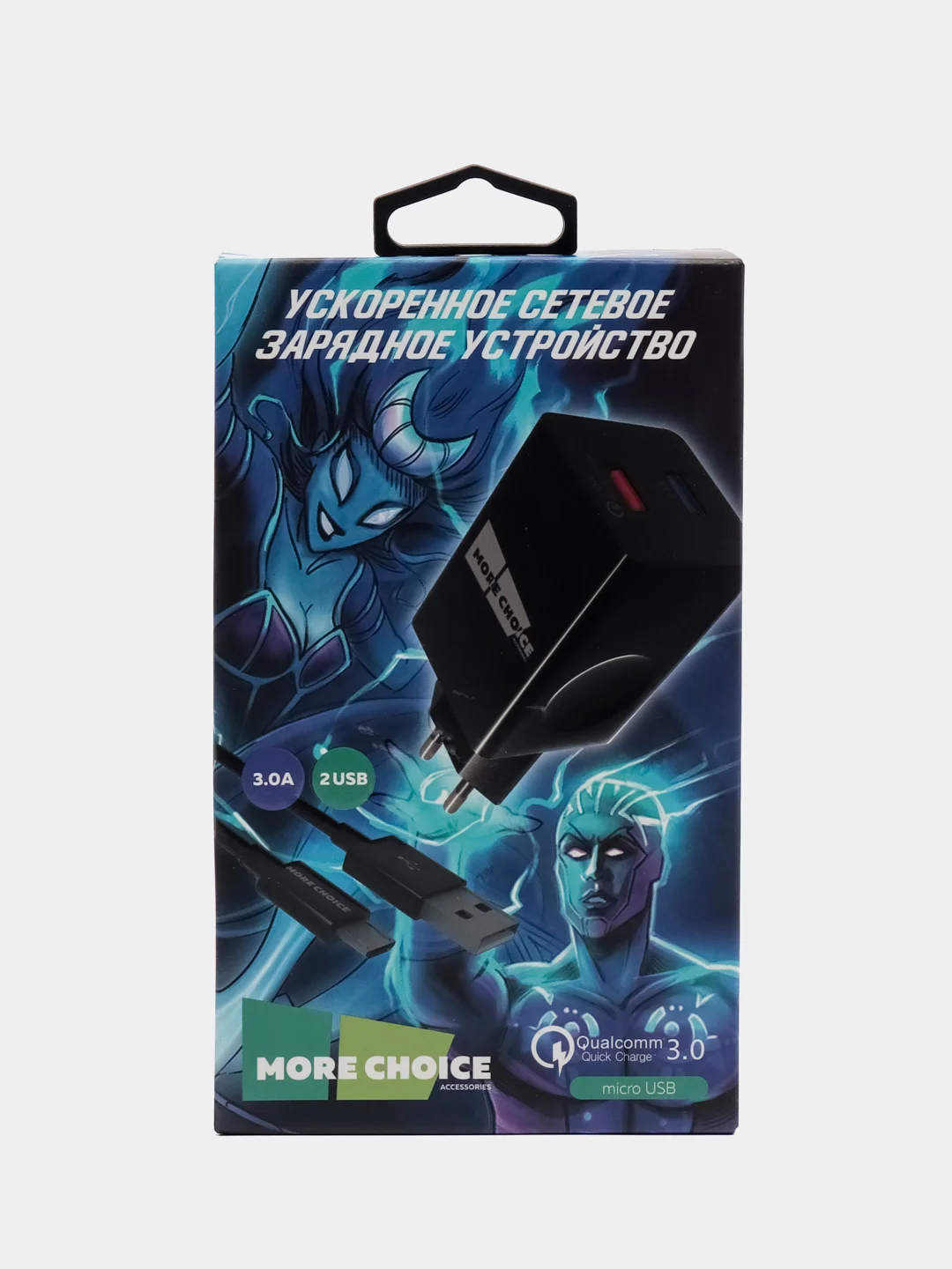 Черный сзу 2USB 3.0A QC3.0 Быстрая зарядка для Micro USB, MC NC55QCm