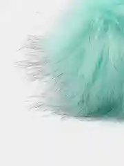 Мятный помпон меховой, искуственный мех 14 см