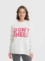 Свитшот женский  Dont Sheep, в белом цвете, оверсайз