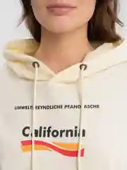 Бежевый худи California, с капюшоном, оверсайз, в бежевом и черном цвете