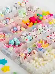 Набор Beads Set для творчества и рукоделия, 450 бусин, 24 вида, нить, Brauberg Kids